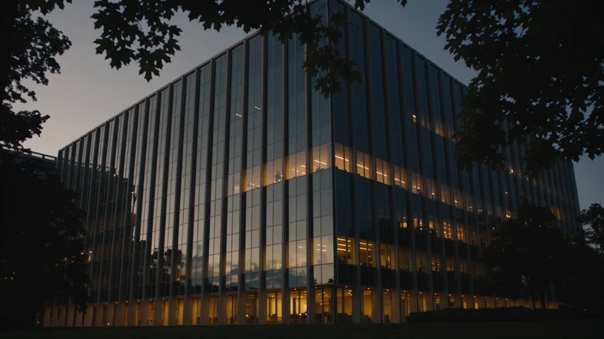 Contemporary architecture at dusk