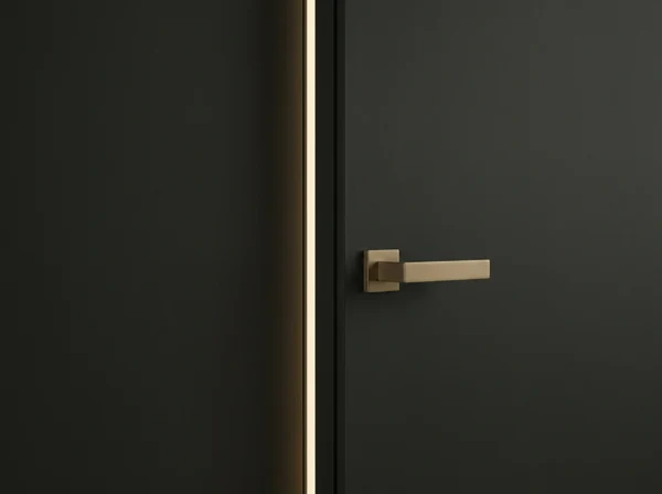 Interior door and brass handle